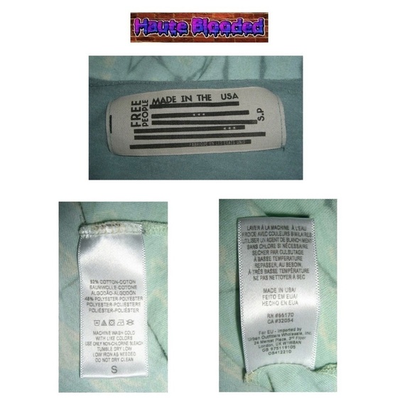 Free People Tie Dye Green Oversized Boho Boxy Urban Outfitters Bohemian Made USA - Picture 6 of 7